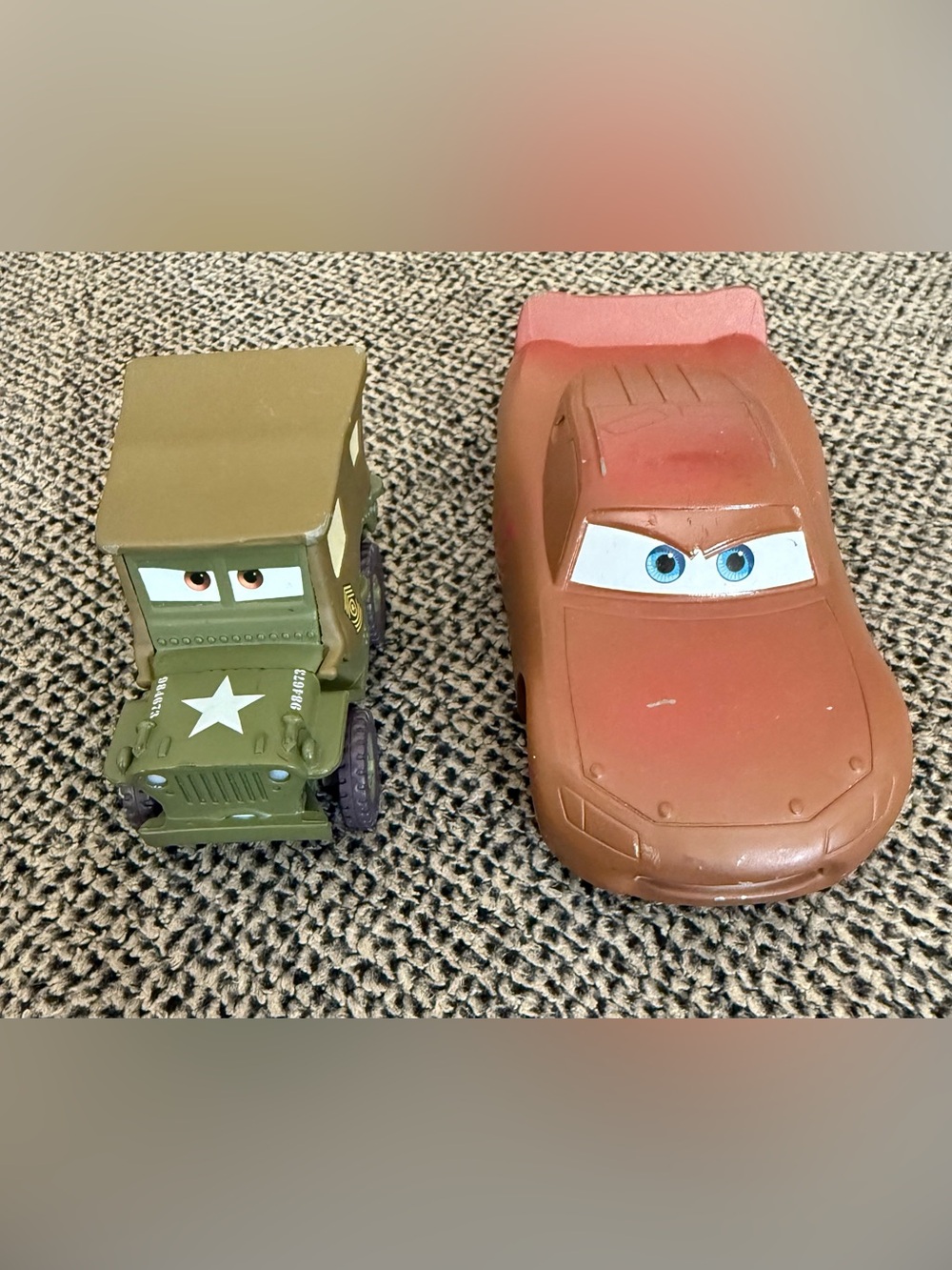 Rusty Red Toy Race Car with Blue Eyes - Kids Vehicles